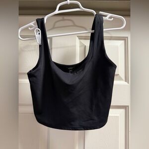 Express - Body Contour Line - Black Cropped Tank Top